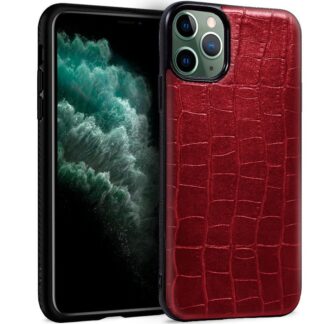 carcasa cool para iphone 11 pro max leather crocodile rojo.jpg
