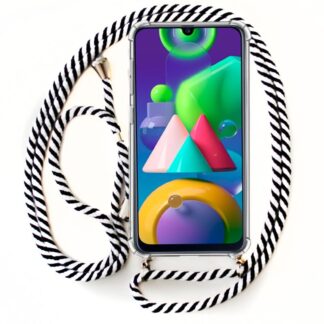 carcasa cool para samsung m215 galaxy m21 cordon blanco negro.jpg