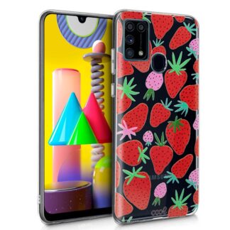 carcasa cool para samsung m315 galaxy m31 clear fresas.jpg