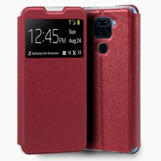 funda cool flip cover para xiaomi redmi note 9 liso rojo.jpg